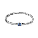 Sterling Silver, Icon 5mm Blue Sapphire Bracelet