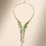 18K White Gold 7.54ctw Diamond Y Shaped Necklace