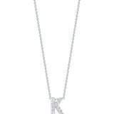 18K White Gold 0.05ctw Diamond Initial "k" Pendant Necklace