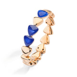 18K Rose Gold Lapis and Rock Crystal  Bangle