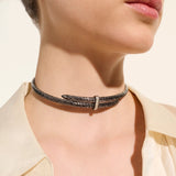 Sterling Silver Silver 0.24ctw Diamond Choker