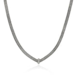 Sterling Silver Silver 0.21ctw Diamond Chain Necklace