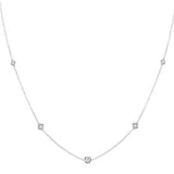 18K White Gold 3.045ctw Diamond Pendant Necklace
