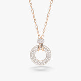 18K Rose Gold 0.90ctw Diamond Pendant Necklace