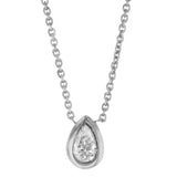18K White Gold 0.20ctw Diamond Pendant Necklace