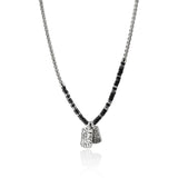 Sterling Silver, Heishi Pendant Chain Necklace
