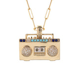 14K Yellow Gold Pave Diamond Pendant