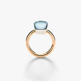 18K Two-Tone 9.00ctw Sky Blue Topaz  Diamond Solitaire Ring