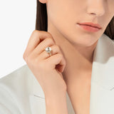 18K Two-Tone 9.00ctwWhite Topaz Diamond Solitaire Ring