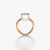 18K Two-Tone 9.00ctwWhite Topaz Diamond Solitaire Ring