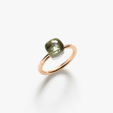 18K Rose Gold 4.9CT Prasiolite Diamond Solitaire Ring