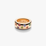 18K Rose Gold Multi Stones Diamonds Right Hand Ring