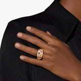 18K Rose Gold Multi Stone Diamond Solitaire Ring