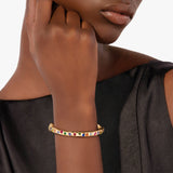 18K Rose Gold Multi Color Diamond Bangle