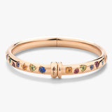 18K Rose Gold Multi Color Diamond Bangle