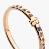 18K Rose Gold Multi Color Diamond Bangle