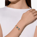 18K Two-Tone 0.02ctw Diamond Bangle