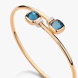 18K Two-Tone 0.02ctw Diamond Bangle