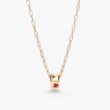 18K Rose Gold 0.6ctw Multi Gem Stones Diamond Pendant Necklace