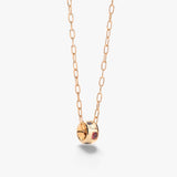 18K Rose Gold 0.6ctw Multi Gem Stones Diamond Pendant Necklace