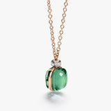 18K Two-Tone 0.083ctw Diamond Pendant Necklace