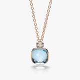 18K Two-Tone 0.10ctw Diamond Pendant Necklace