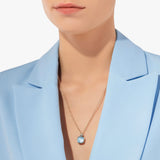 18K Two-Tone 0.10ctw Diamond Pendant Necklace