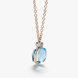 18K Two-Tone 0.10ctw Diamond Pendant Necklace