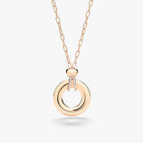 18K Rose Gold 0.90ctw Diamond Pendant Necklace