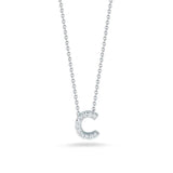 18K White Gold 0.05ctw Diamond Initial Ltter "C" Necklace
