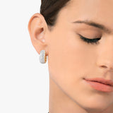 18K Rose Gold 3.10ctw Diamond Hoops Earrings