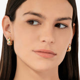 18K Rose Gold Multi Color Diamond Hoops Earring