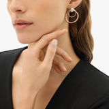 18K Rose Gold 0.98ctw Diamond Hoops Earrings