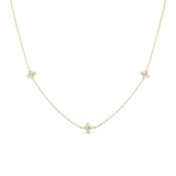 18K Yellow Gold 0.13ctw Diamond Station Necklace