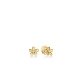 18K Yellow Gold 0.03ctw Diamond Tiny Flower Studs