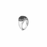 Sterling Silver Black Sapphire  Gemstone Right Hand Ring
