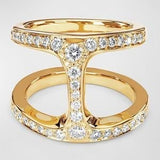 18K Yellow Gold 0.64ctw Diamond Right Hand Ring