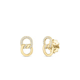 18K Yellow Gold 0.16ctw Diamond Studs Earrings