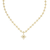 18K Yellow Gold 0.04ctw Diamond Charm Necklace