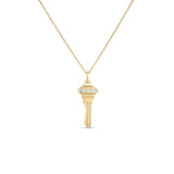 18K Yellow Gold 0.05ctw Diamond Pendant Necklace