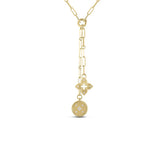 18K Yellow Gold 0.20ctw Diamond Y Shaped Necklace