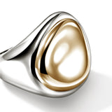Pebble Ring, Sterling Silver, Gold