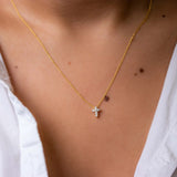 18K Yellow Gold 0.20ctw Diamond Cross Pendant