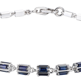 18K White Gold 2.50ctw  Sapphire Diamond Bracelet