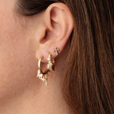 14K Yellow Gold 0.05ctw Diamond Studs Cross