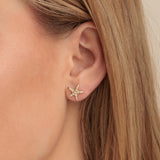 14K Yellow Gold Pave Diamond Studs
