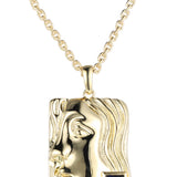 18K Yellow Gold 0.40ctw Gemstone Horoscope Pendant
