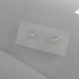 14K White Gold Pearl Studs