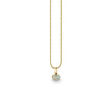 14K Yellow Gold 0.29ctw Diamond Protective Eye Charm Aquamarine