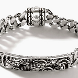 Sterling Silver Naga ID Curb Link  Bracelet